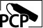 Schwarzweiß-Symbol eines PCP-Luftgewehr-Anschlusses mit Schlauch über den Buchstaben „PCP“, steht für Pressluft-Waffen-Zubehör.