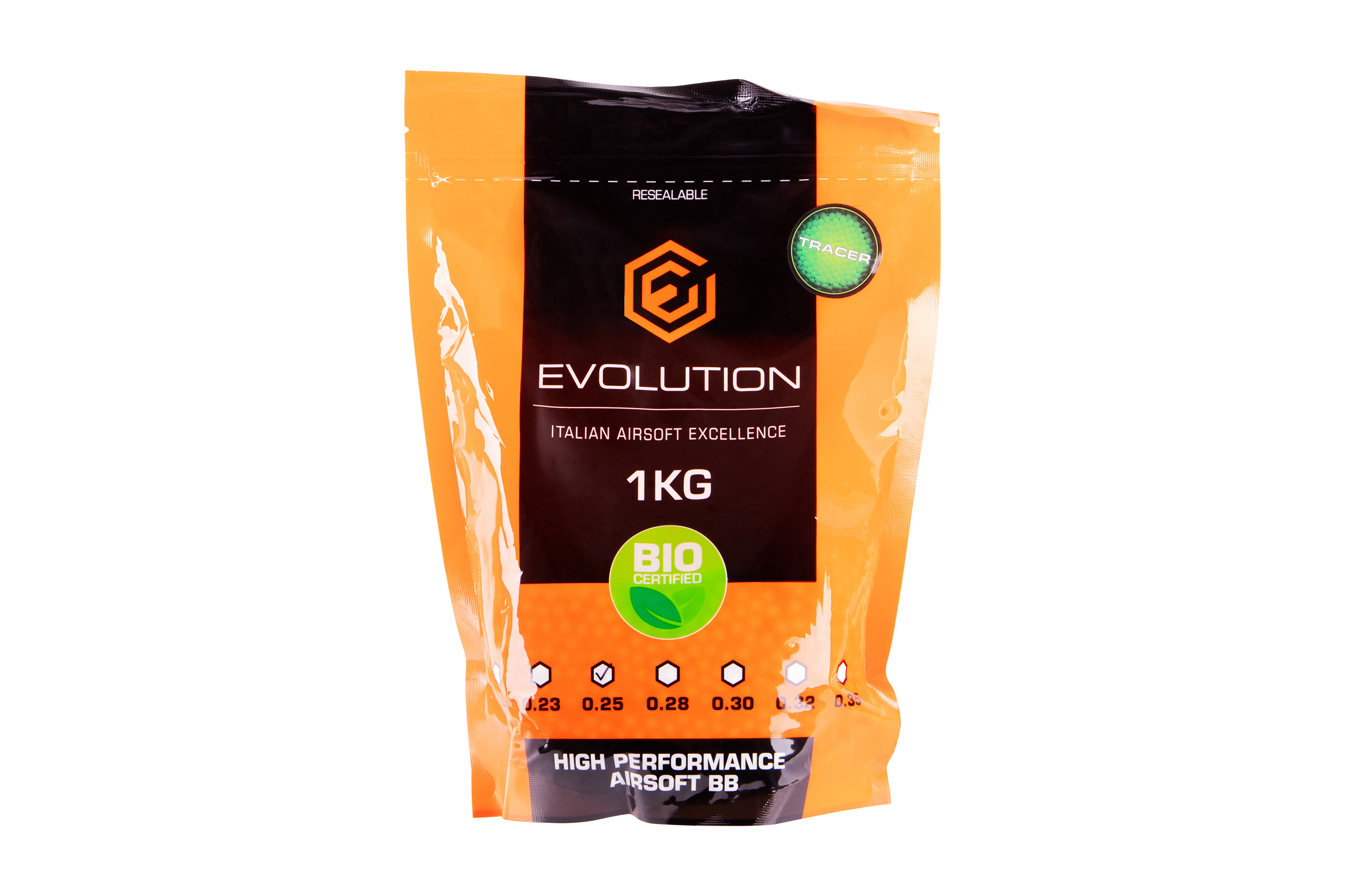 Evolution High Performance Airsoft BIO Tracer BBs 6 mm 0,25 g 4.000 Stück Evolution High Performance Airsoft BIO Tracer BBs 6 mm 0,25 g 4.000 Stück