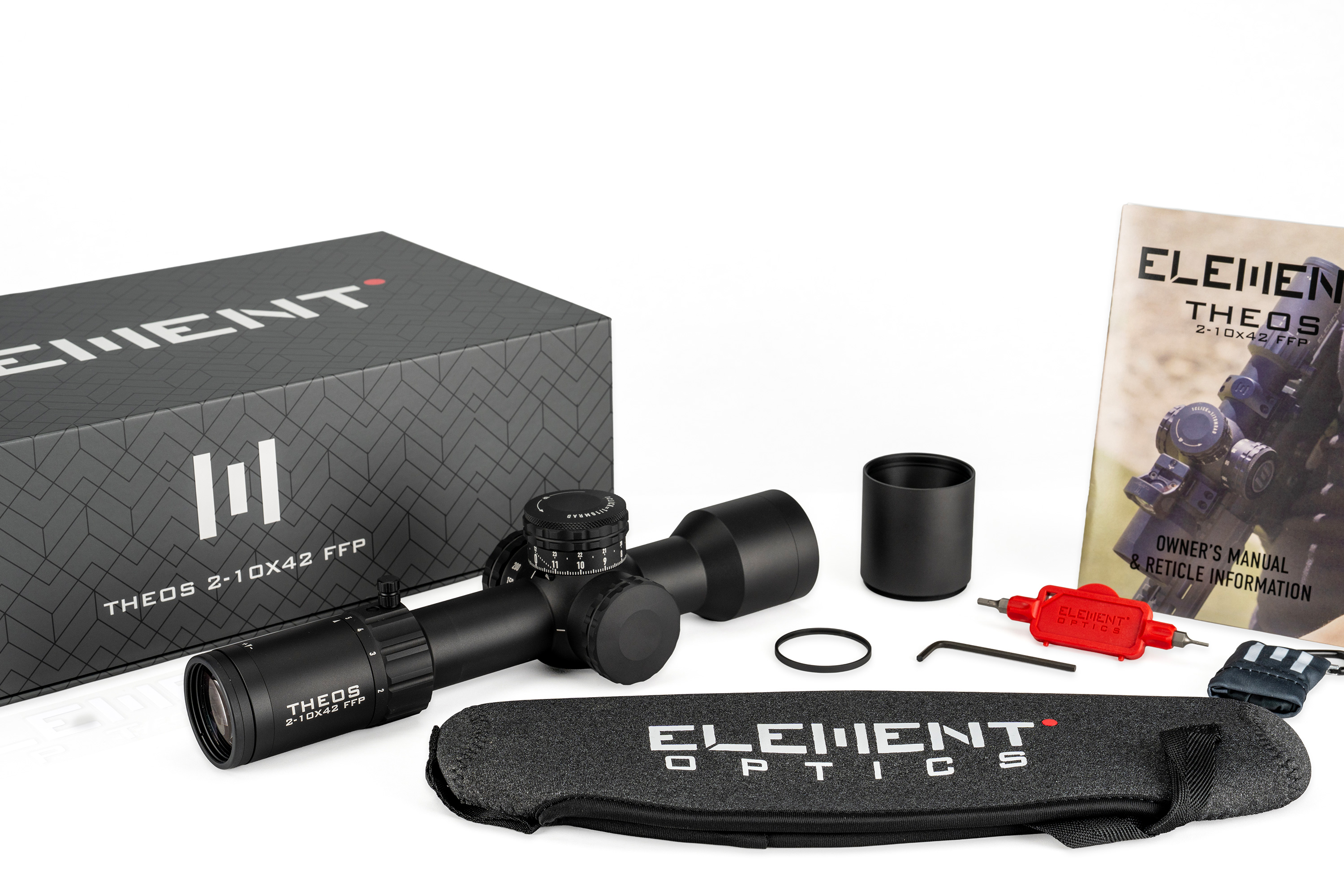 Element Optics Theos Zielfernrohr | 2-10x42 | MPR-1D MRAD FFP Schwarz