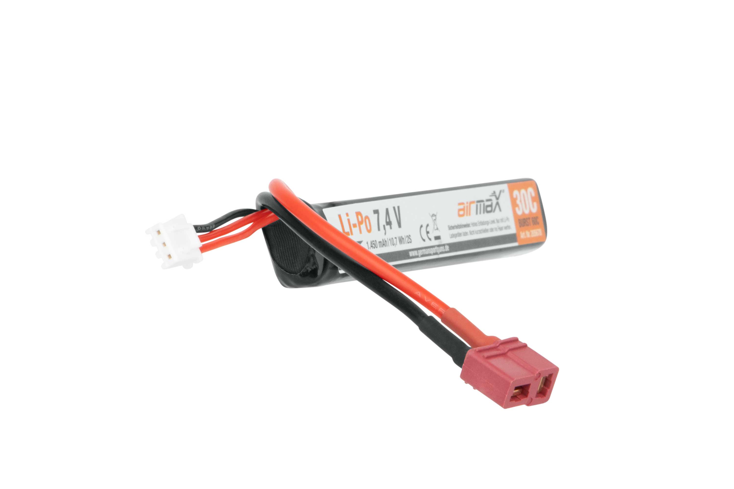 airmaX Akku Li-Po 7,4V | 1.450 mAh Dean Stecker  - Airsoft